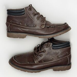 Size 9 - New Look Men’s Brown Moc Toe Ankle Boots